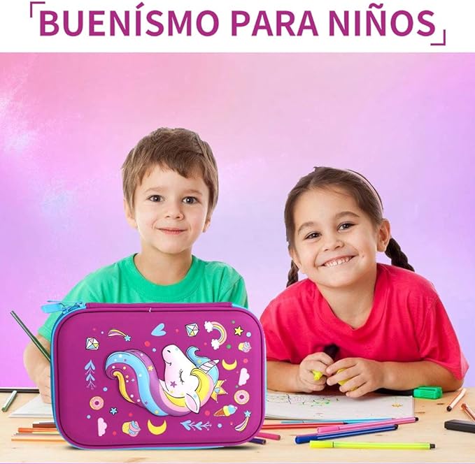 A Estuches para Lapices Lapiceros Bolsa para Bolígrafos Estuches para Plumones y Colores Lapiceras Estuches Escolares Portalápices Grande para Niña Niños (fucsia fuerte cute).