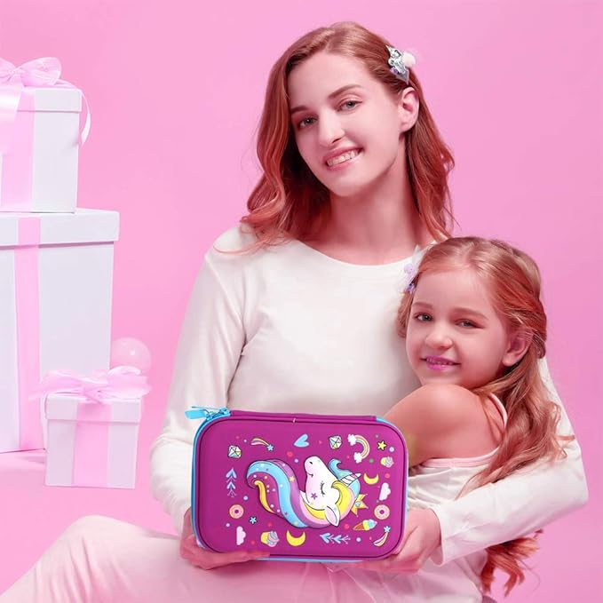A Estuches para Lapices Lapiceros Bolsa para Bolígrafos Estuches para Plumones y Colores Lapiceras Estuches Escolares Portalápices Grande para Niña Niños (fucsia fuerte cute).