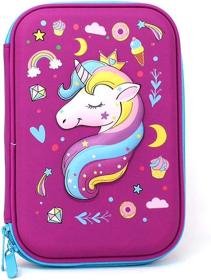 A Estuches para Lapices Lapiceros Bolsa para Bolígrafos Estuches para Plumones y Colores Lapiceras Estuches Escolares Portalápices Grande para Niña Niños (fucsia fuerte cute).
