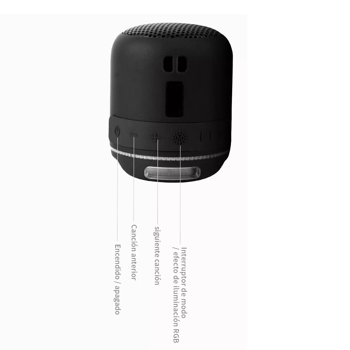 Bocina Portátil Con Bluetooth Mini Bocina Radio Y Luz Led negro