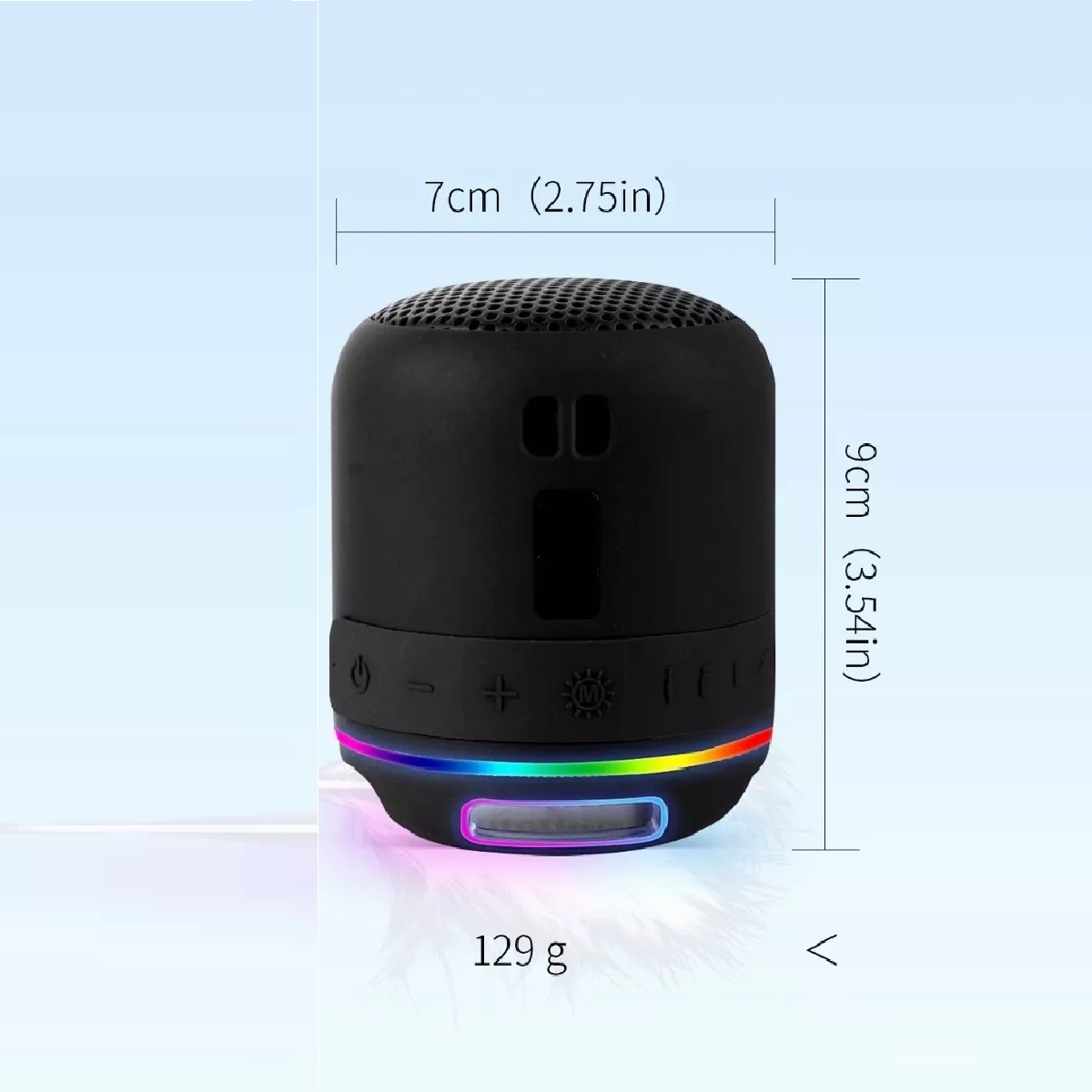 Bocina Portátil Con Bluetooth Mini Bocina Radio Y Luz Led negro