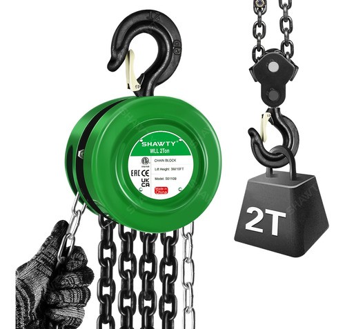 Polipastos Manuales Con Cadena 3m Capacidad De 2 Ton Shawty