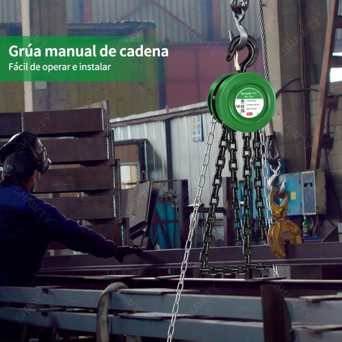 Polipastos Manuales Con Cadena 3m Capacidad De 2 Ton Shawty