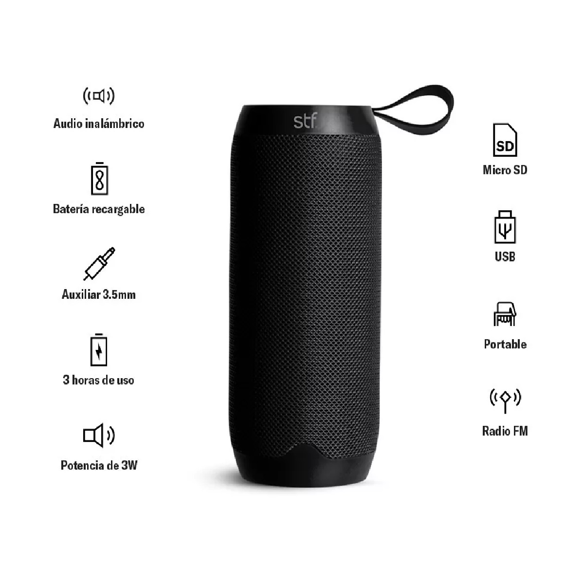 Bocina Bluetooth Stf Loud negro