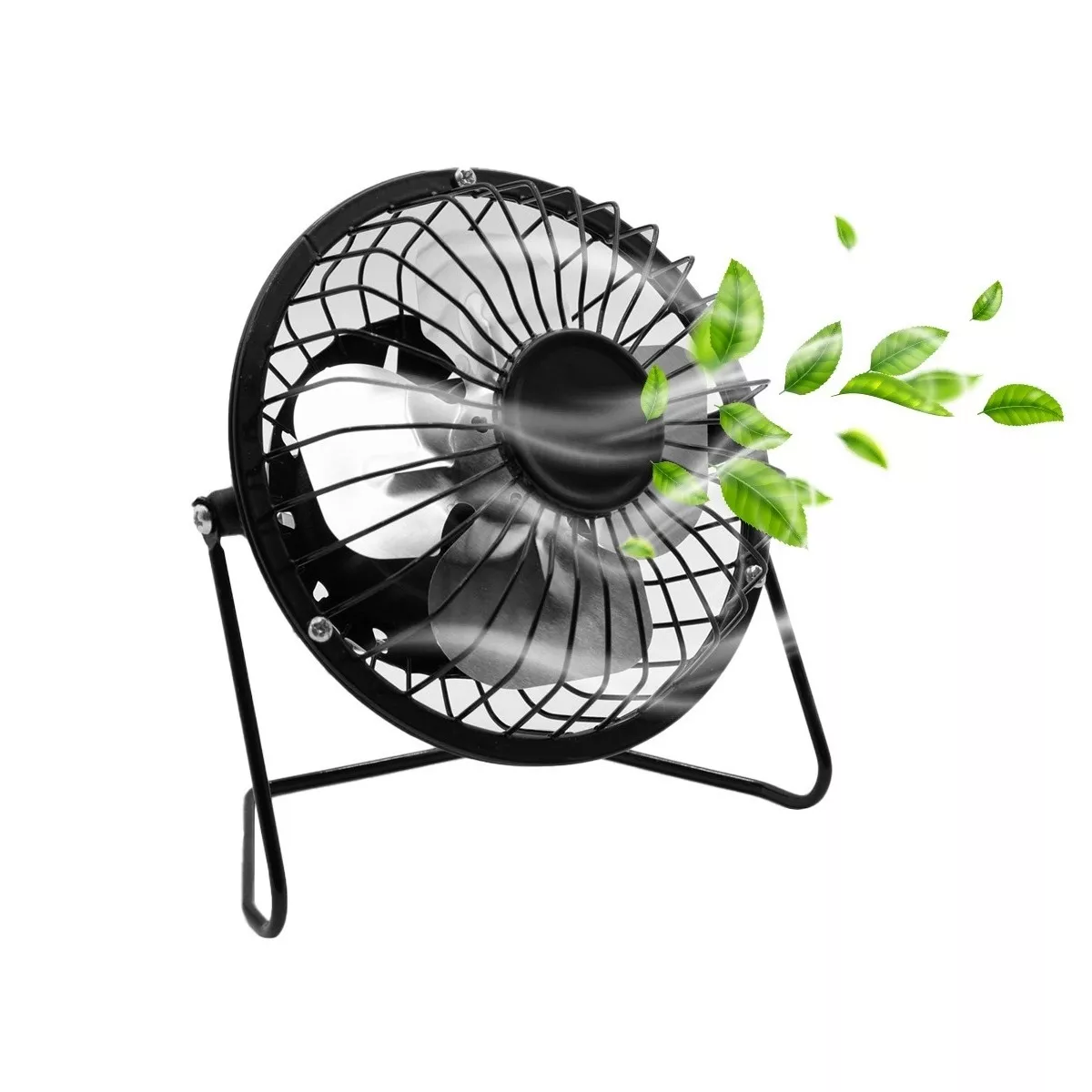 Ventilador De Escritorio Usb Pequeño Aspas De Metal 14cm