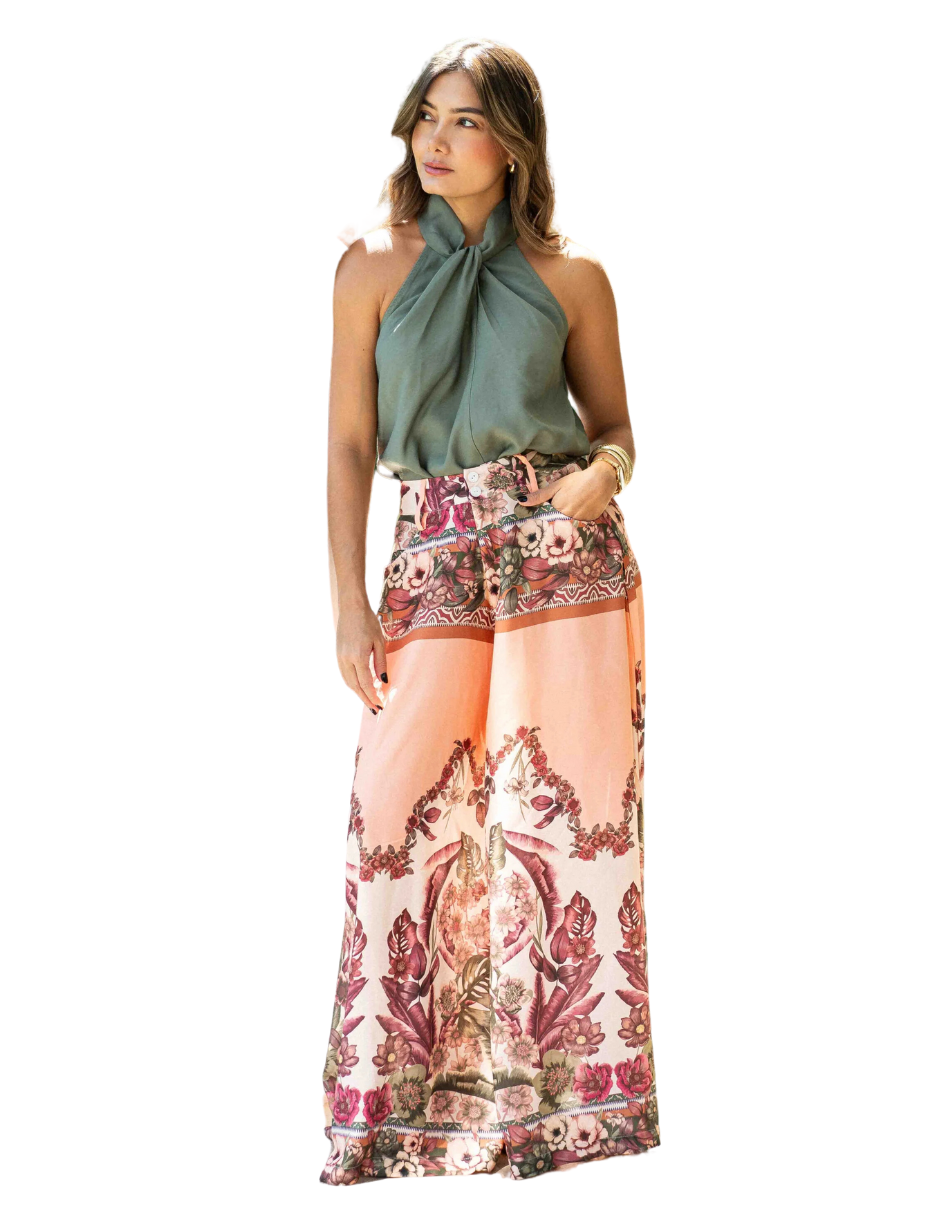 Pantalón Palazzo Helena J&B Talla L Color Curuba.