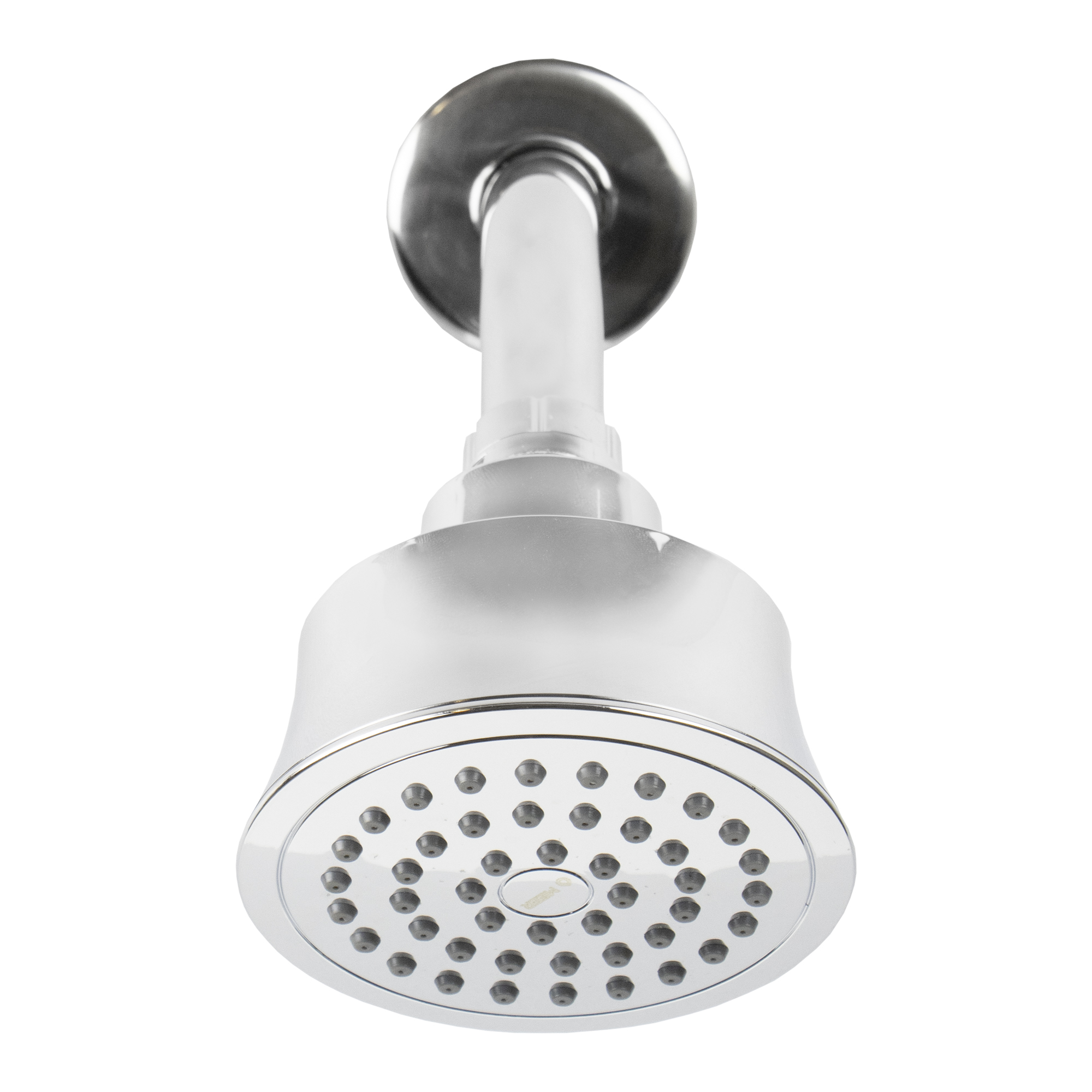 MEER Faucets  by CNX | Regadera Redonda de 10 cm con Cuello de 15 cm, Cabezal de Ducha de ABS con Tubo de Metal Cromado. Multiposición, Anti-Sarro y Funciona con Presión Baja.