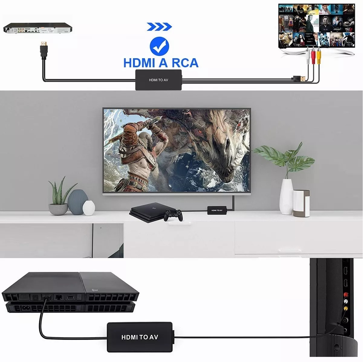 Hdmi Un Convertidor De Rca, Hdmi Av Compuesto Un Vídeo Adapt