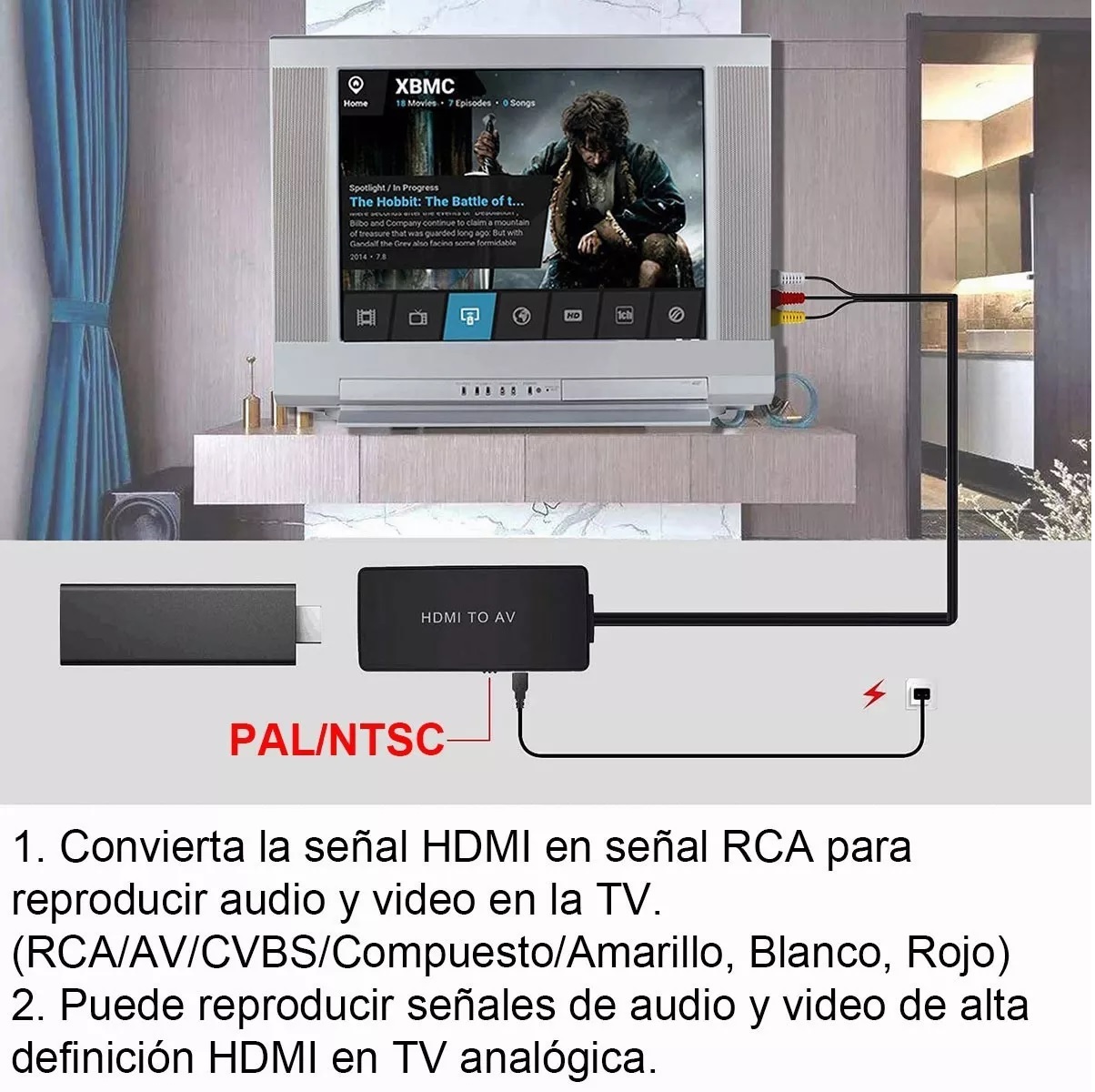 Hdmi Un Convertidor De Rca, Hdmi Av Compuesto Un Vídeo Adapt