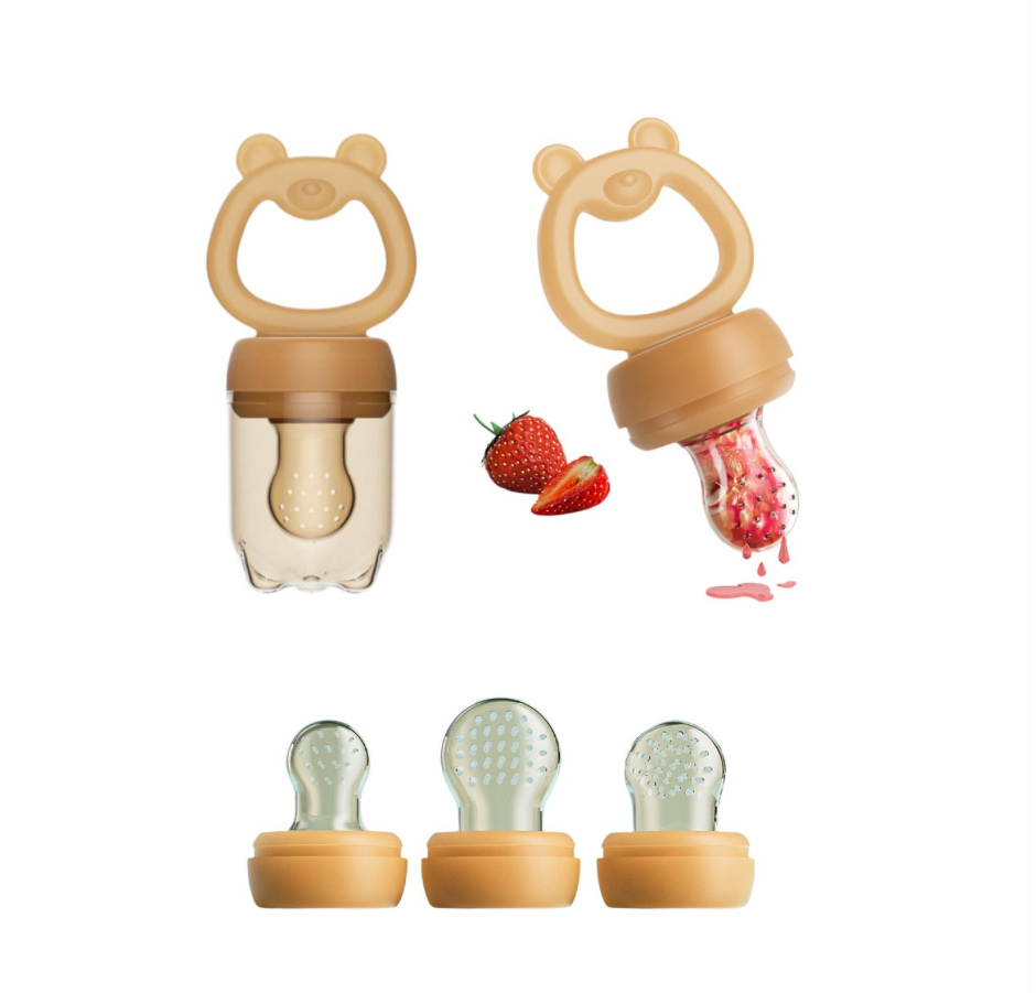 Chupón Fruta Y Papilla Alimentador Para Bebé Mordedera 3pcs.