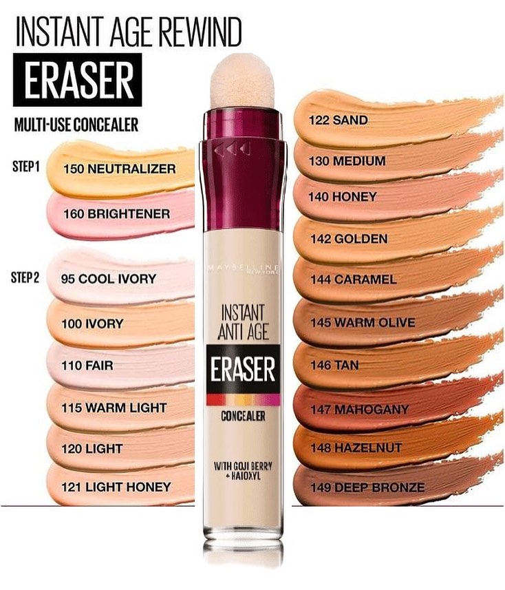 Corrector De Ojeras Maybelline Instant Age Rewind - 0.2 Oz Tono 144 Caramel.