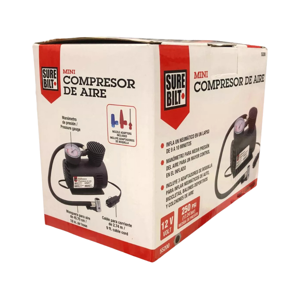 Mini Compresor De Aire 12v 250psi Para Uso En Emergencias.