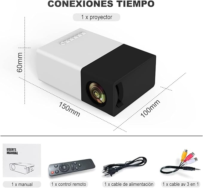 E T EASYTAO Mini Proyector Portatil WiFi, 2.4G/5G WiFi, 720P Nativo Full HD (Soporte 1080P) 120ANSI/4800 Lumens, 30000 Horas Proyector para Smartphone/PC/Laptop/PS5/TV TVStick/Excel/PPT.