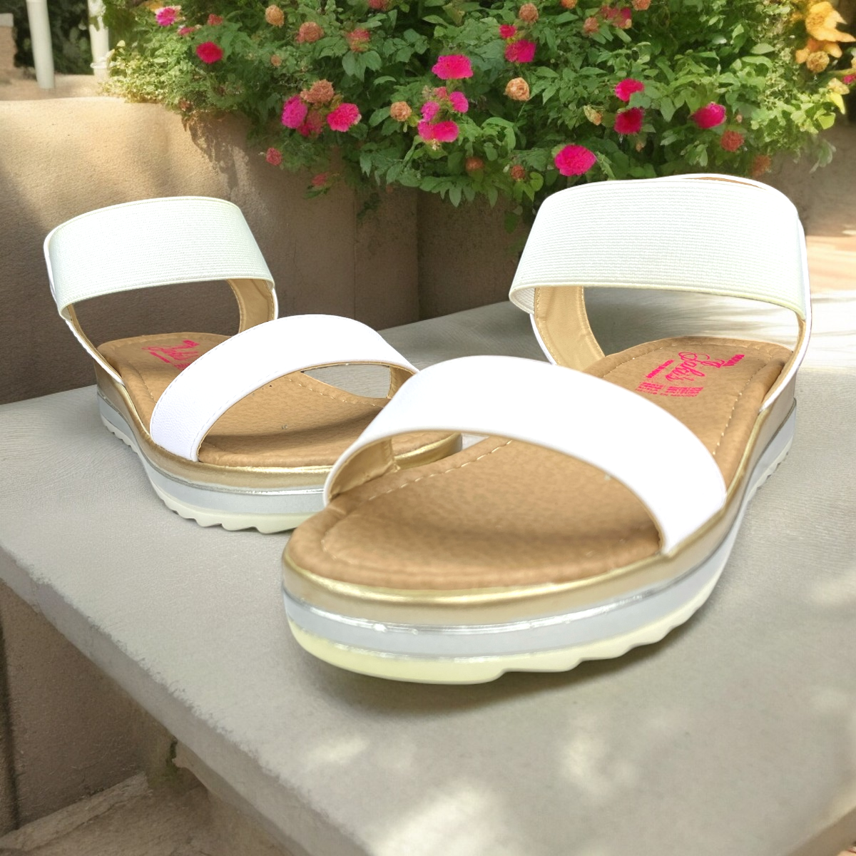 Huarache Mujer Plataforma Casual Cómodo Blanco Playa LAS CUATAS.