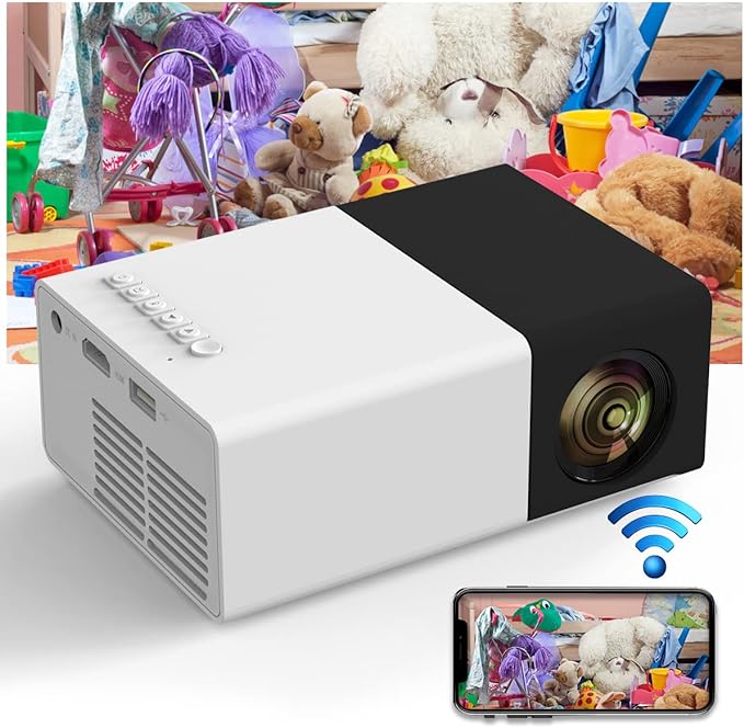 E T EASYTAO Mini Proyector Portatil WiFi, 2.4G/5G WiFi, 720P Nativo Full HD (Soporte 1080P) 120ANSI/4800 Lumens, 30000 Horas Proyector para Smartphone/PC/Laptop/PS5/TV TVStick/Excel/PPT.