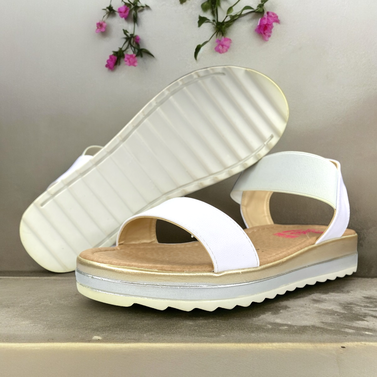 Huarache Mujer Plataforma Casual Cómodo Blanco Playa LAS CUATAS.