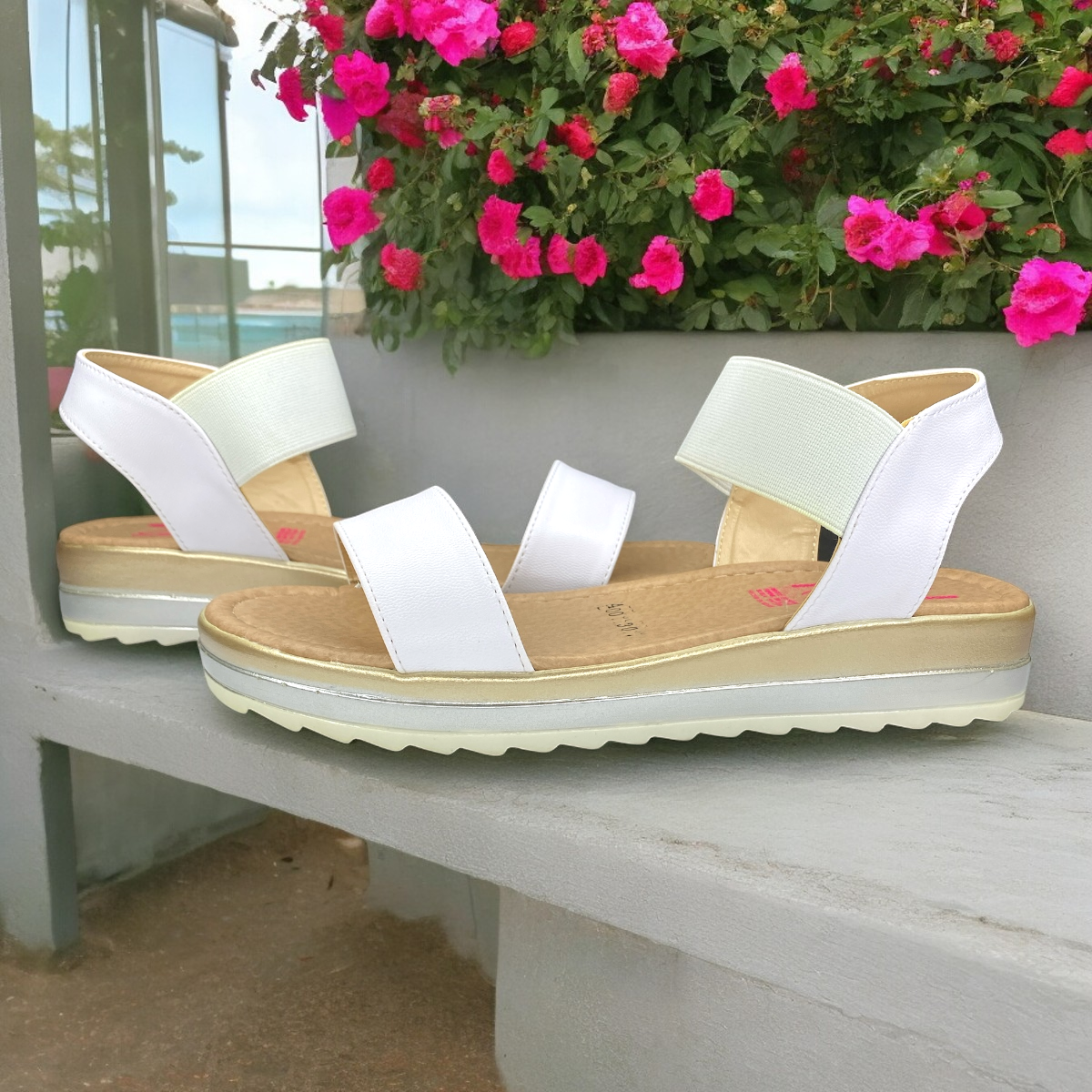 Huarache Mujer Plataforma Casual Cómodo Blanco Playa LAS CUATAS.