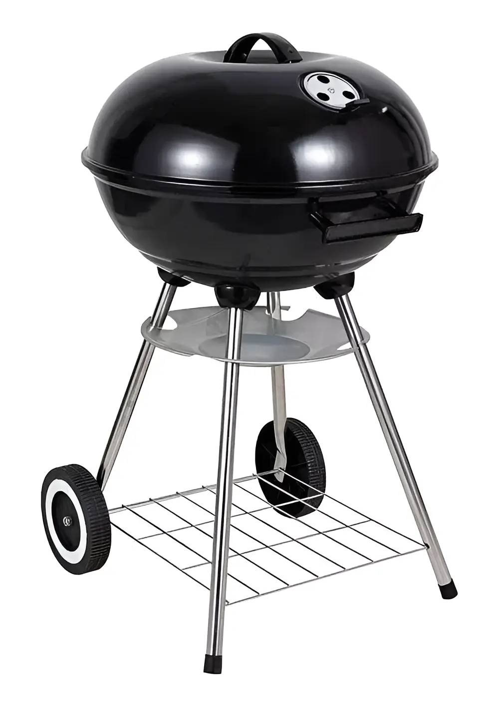 Asador De Carbón 46 Cms Diámetro Parrilla Redondo Negro.