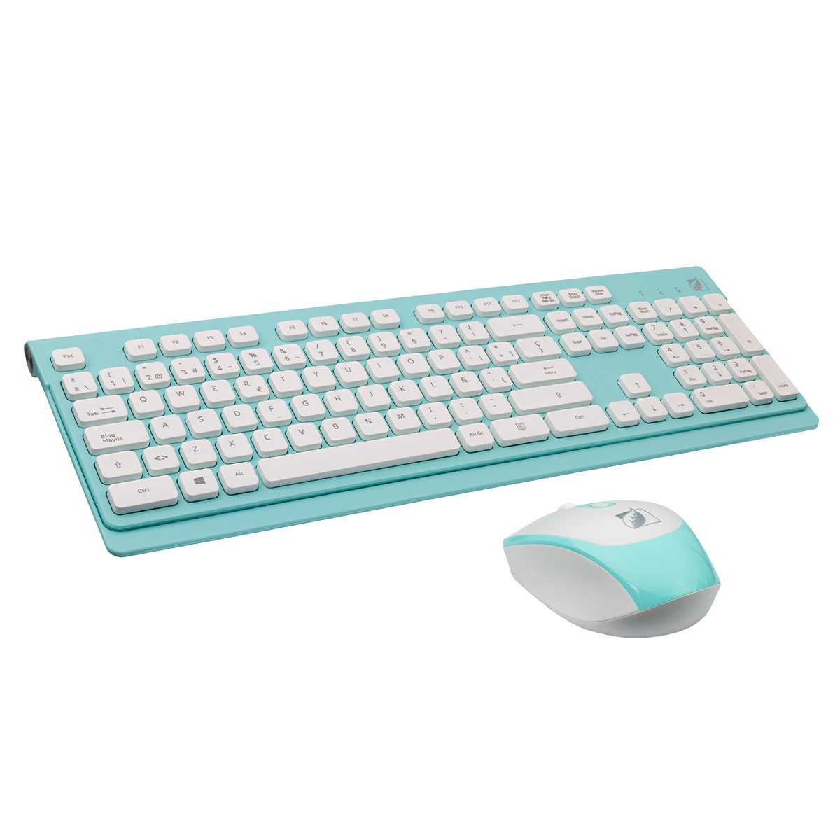 Kit Teclado Y Mouse Green Leaf 18-8381 Azul.