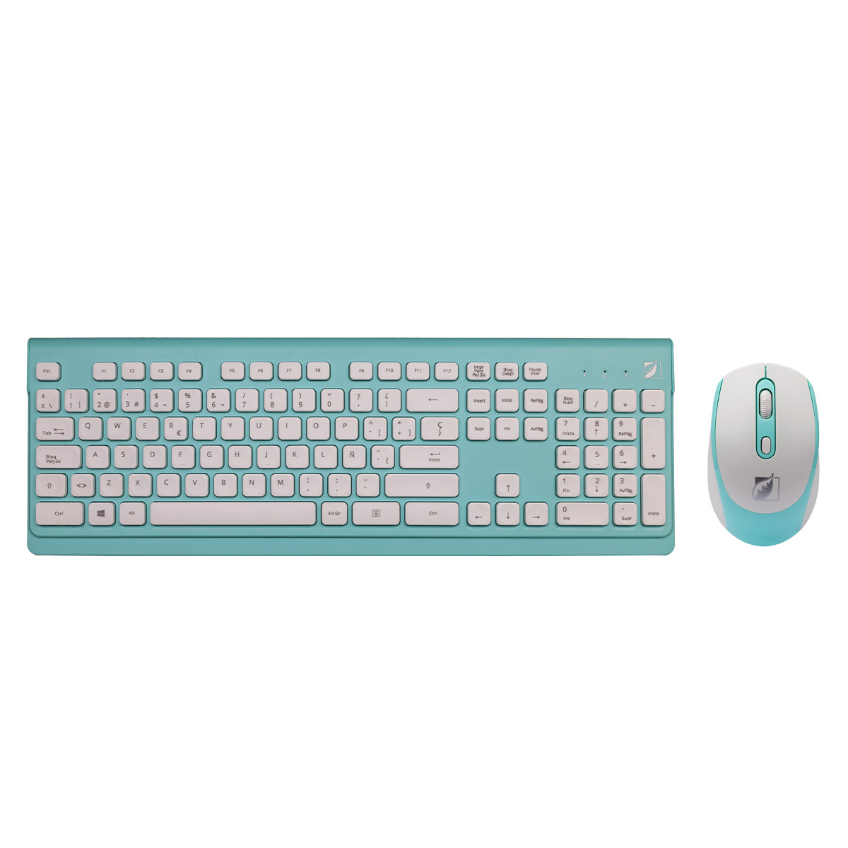 Kit Teclado Y Mouse Green Leaf 18-8381 Azul.