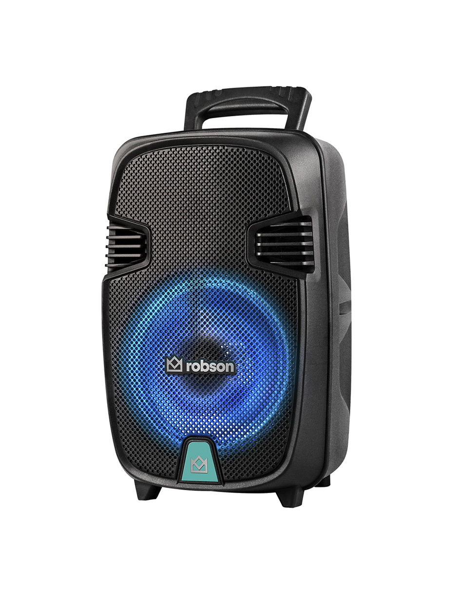 Bocina Bluetooth Robson Rob-1008 Recargable Usb Fm Aux 6200w Color Negro.