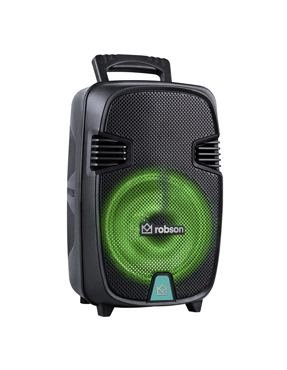 Bocina Bluetooth Robson Rob-1008 Recargable Usb Fm Aux 6200w Color Negro.