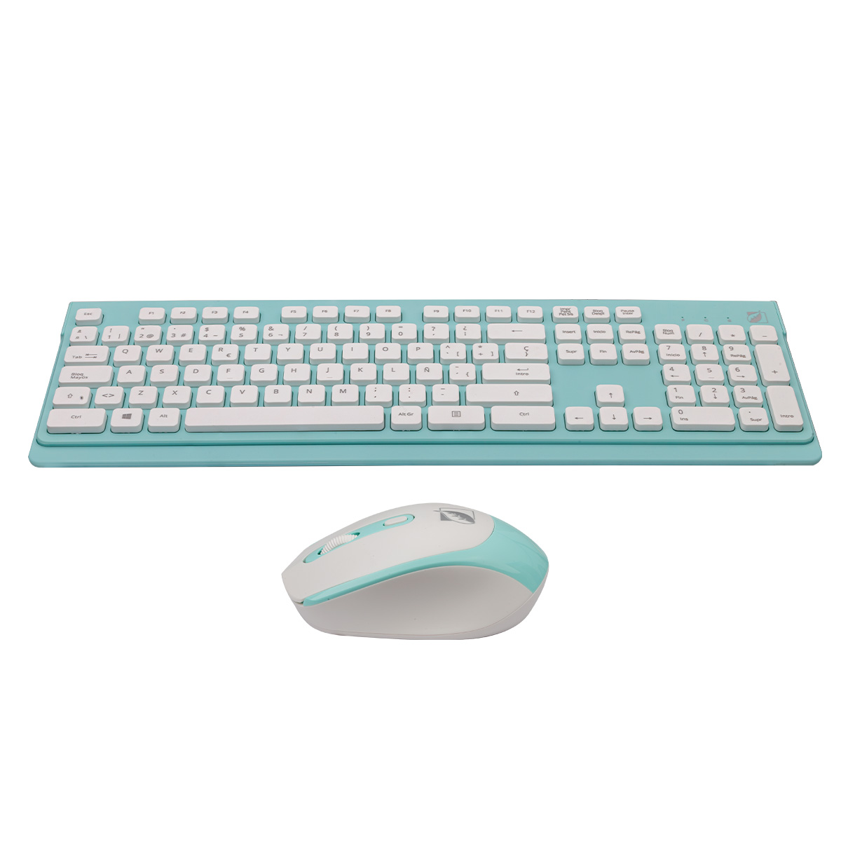 Kit Teclado Y Mouse Green Leaf 18-8381 Azul.