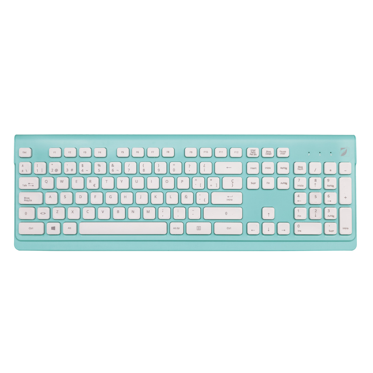 Kit Teclado Y Mouse Green Leaf 18-8381 Azul.