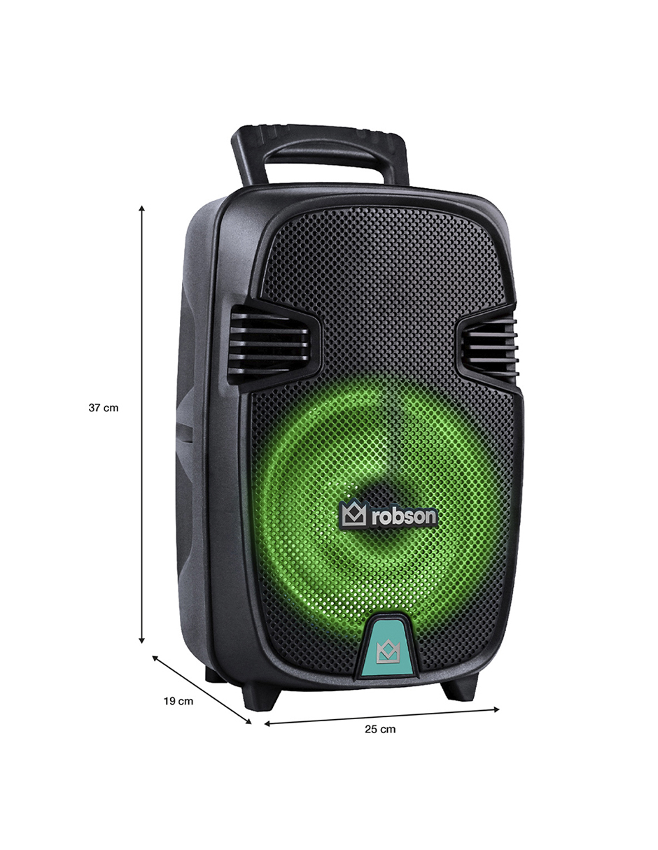 Bocina Bluetooth Robson Rob-1008 Recargable Usb Fm Aux 6200w Color Negro.