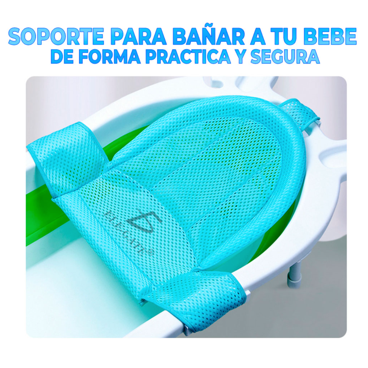 Soporte suave para tina bebé respaldo para bañera antideslizante color Rosa .