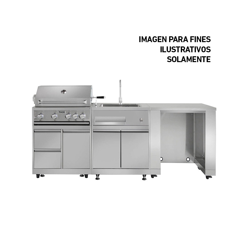 Set de Asador 4 Quemadores con Gabinete en Acero Inoxidable THOR Kitchen