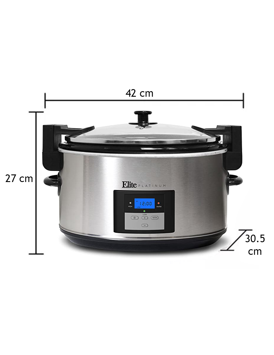 Olla Cocción Lento Cocimiento Programable 8 Lts Elite Gourmet