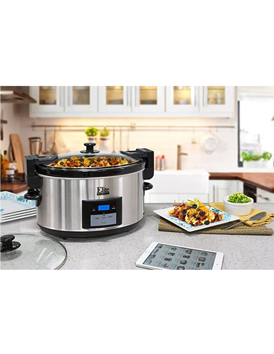 Olla Cocción Lento Cocimiento Programable 8 Lts Elite Gourmet