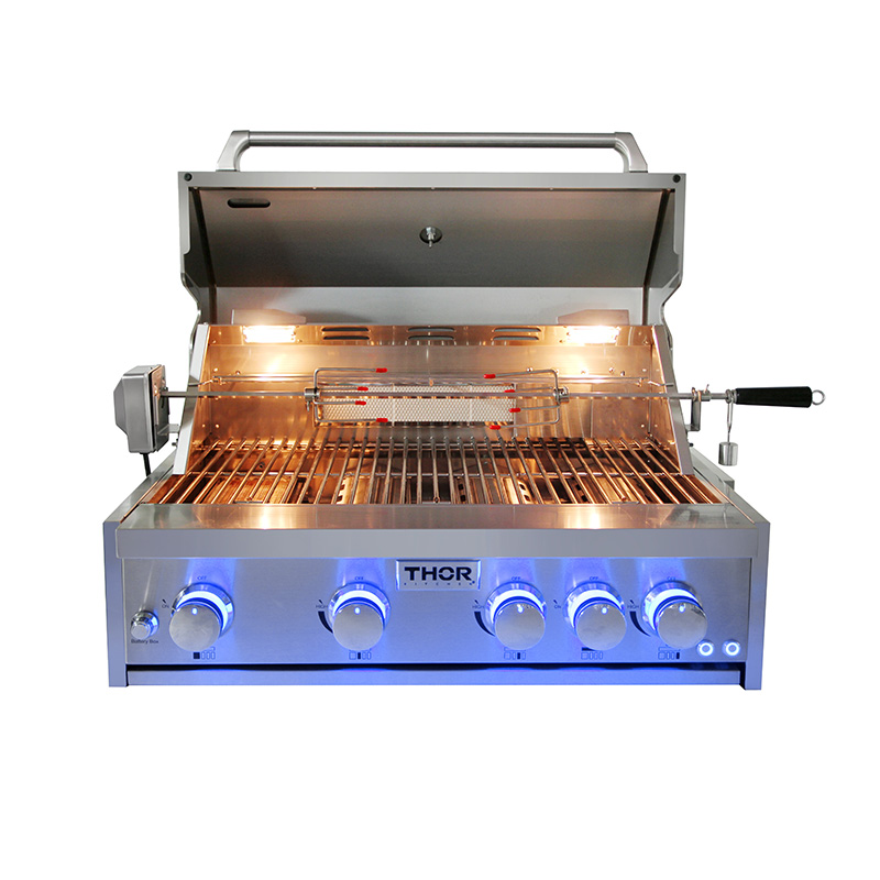 Set de Asador 4 Quemadores con Gabinete en Acero Inoxidable THOR Kitchen