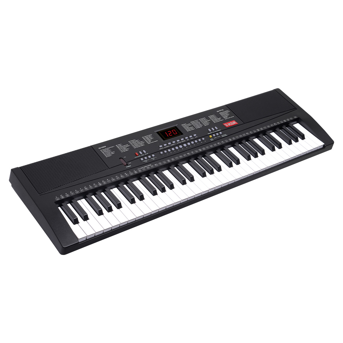 Teclado Musical Versátil, 61 Teclas Con Led Kaiser® Mtc-5505 Color Negro.