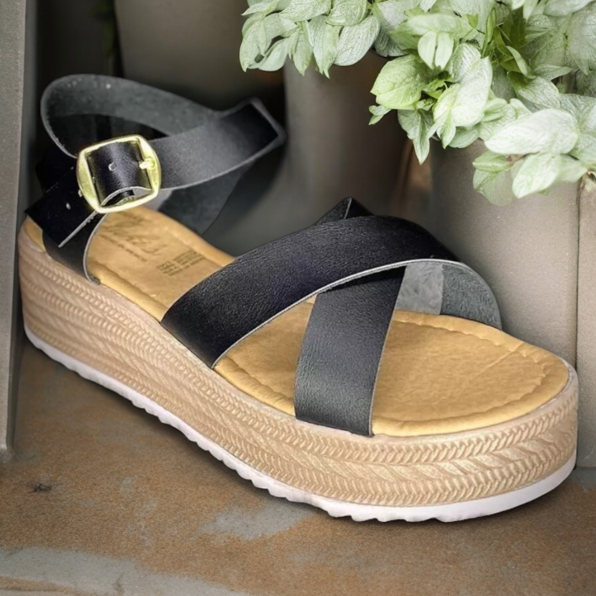 Huarache Plataforma De Mujer Roma Hebilla Comoda Playera LAS CUATAS.