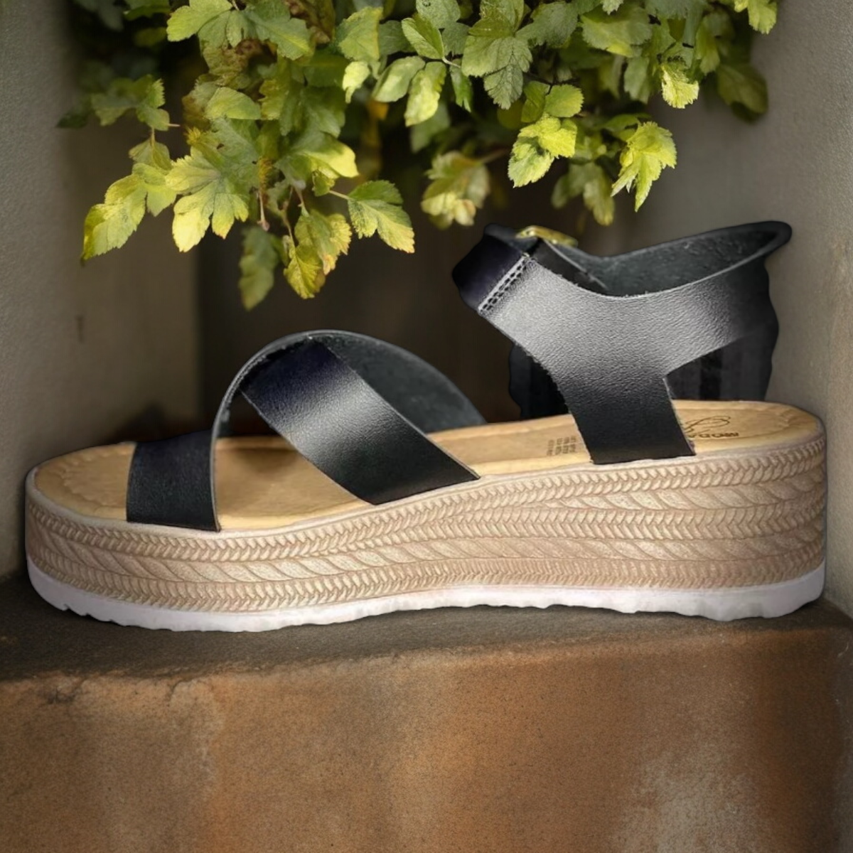 Huarache Plataforma De Mujer Roma Hebilla Comoda Playera LAS CUATAS.