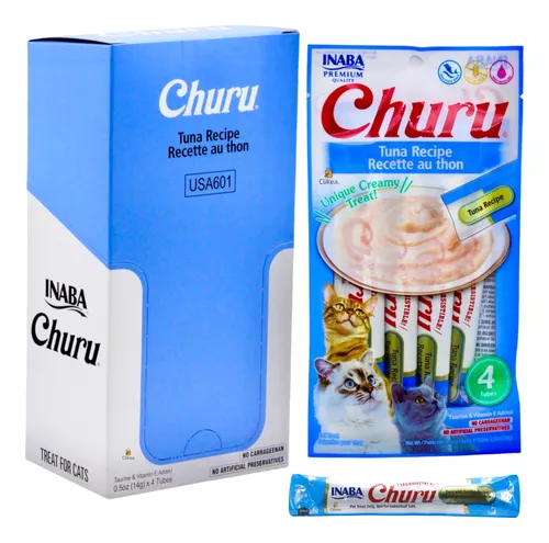 Churu premios para gato sabor Atún Caja 6 Pack 4 Pzas (24 piezas).