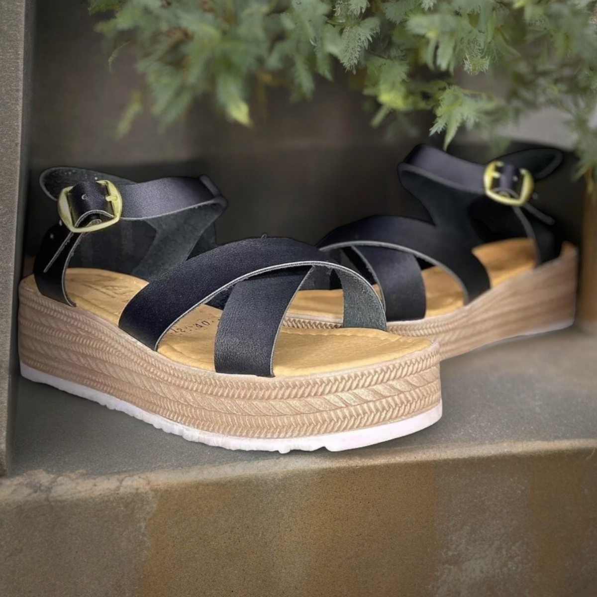 Huarache Plataforma De Mujer Roma Hebilla Comoda Playera LAS CUATAS.