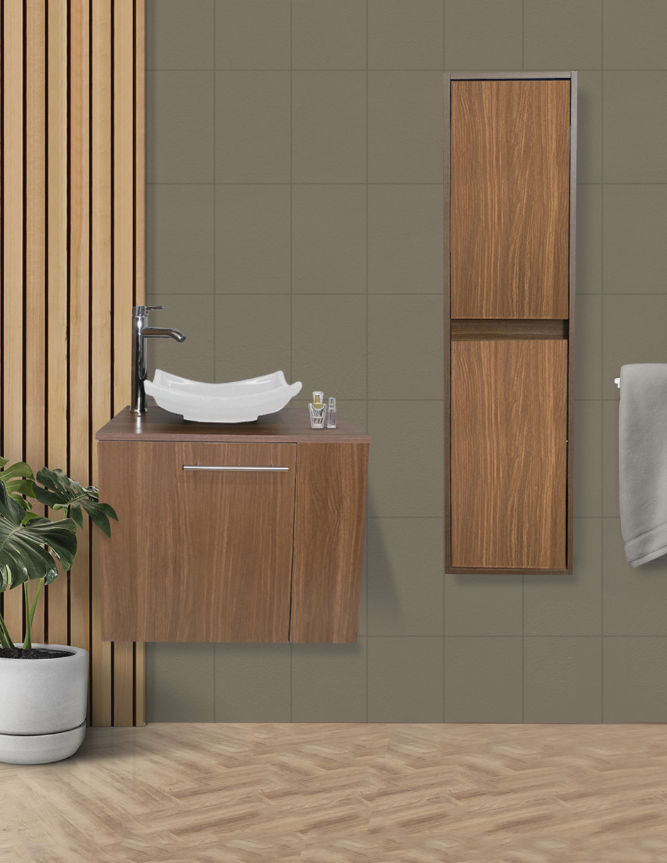Combo De Gabinete Para Baño Lavamanos Y Monomando Derecho + Gabinete Organizador Garnier