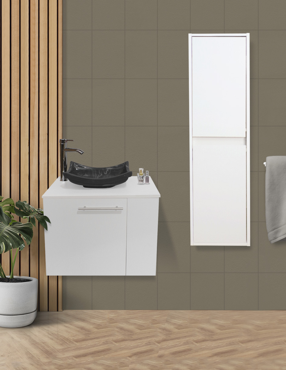Combo De Gabinete Para Baño Lavamanos Y Monomando Derecho + Gabinete Organizador Garnier