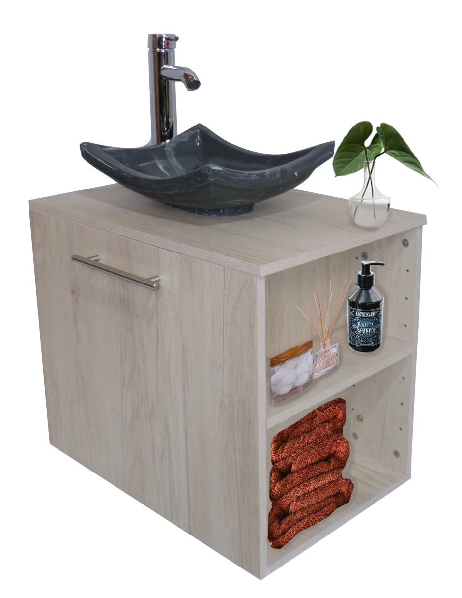 Combo De Gabinete Para Baño Lavamanos Y Monomando Derecho + Gabinete Organizador Garnier