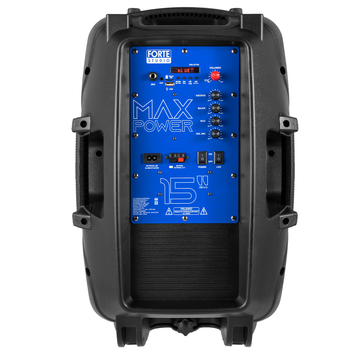Bafle 15" Mitzu 30,000 W PMPO Y Micrófono Alámbrico, Fsa-5715c.