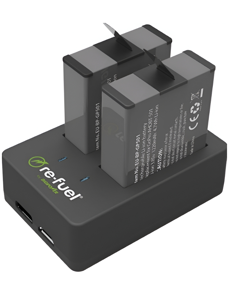 CARGADOR DE BATERÍA DUAL PARA GO PRO HERO5 DIGIPOWER.
