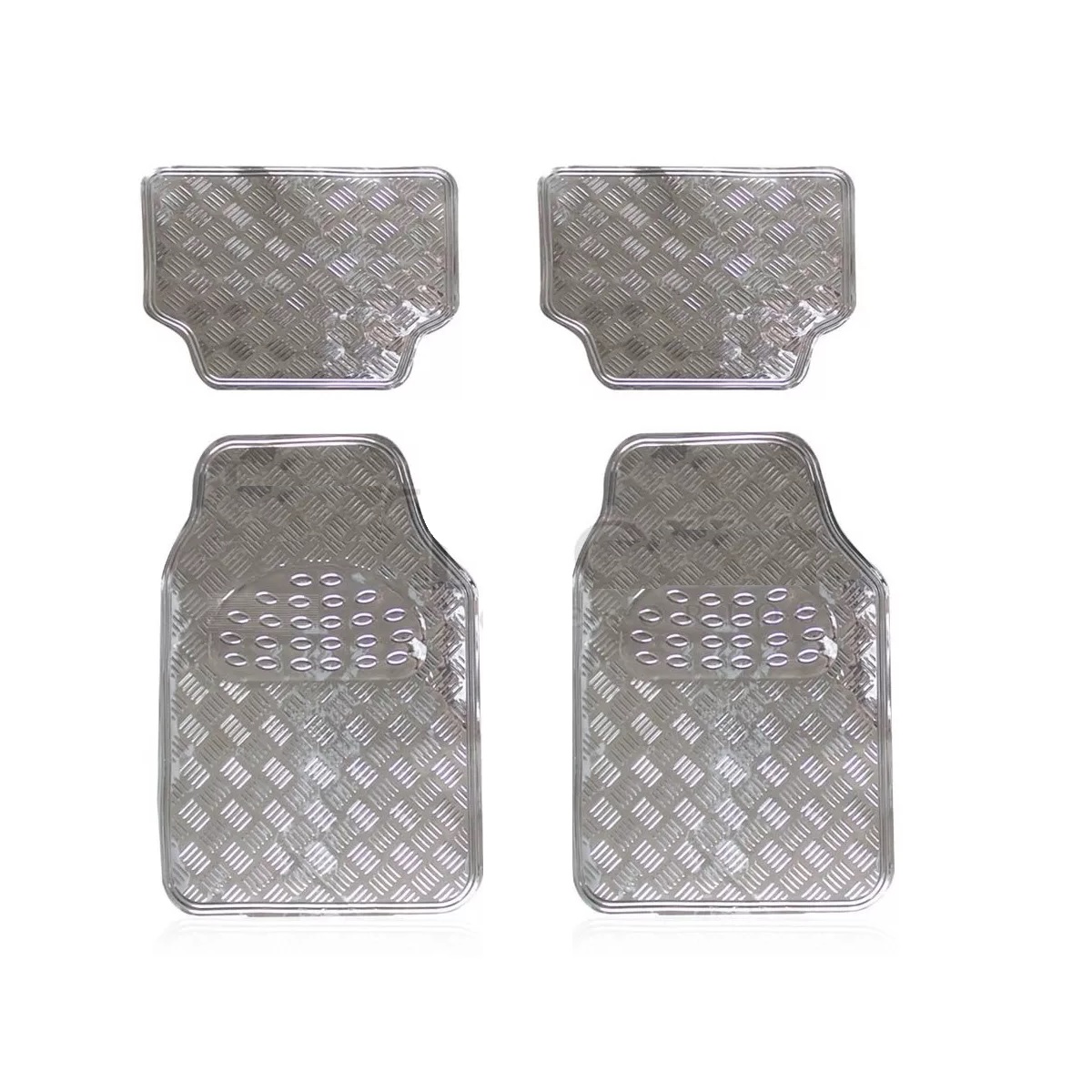 Juego 4 Tapetes Universales Metalico Cromado.
