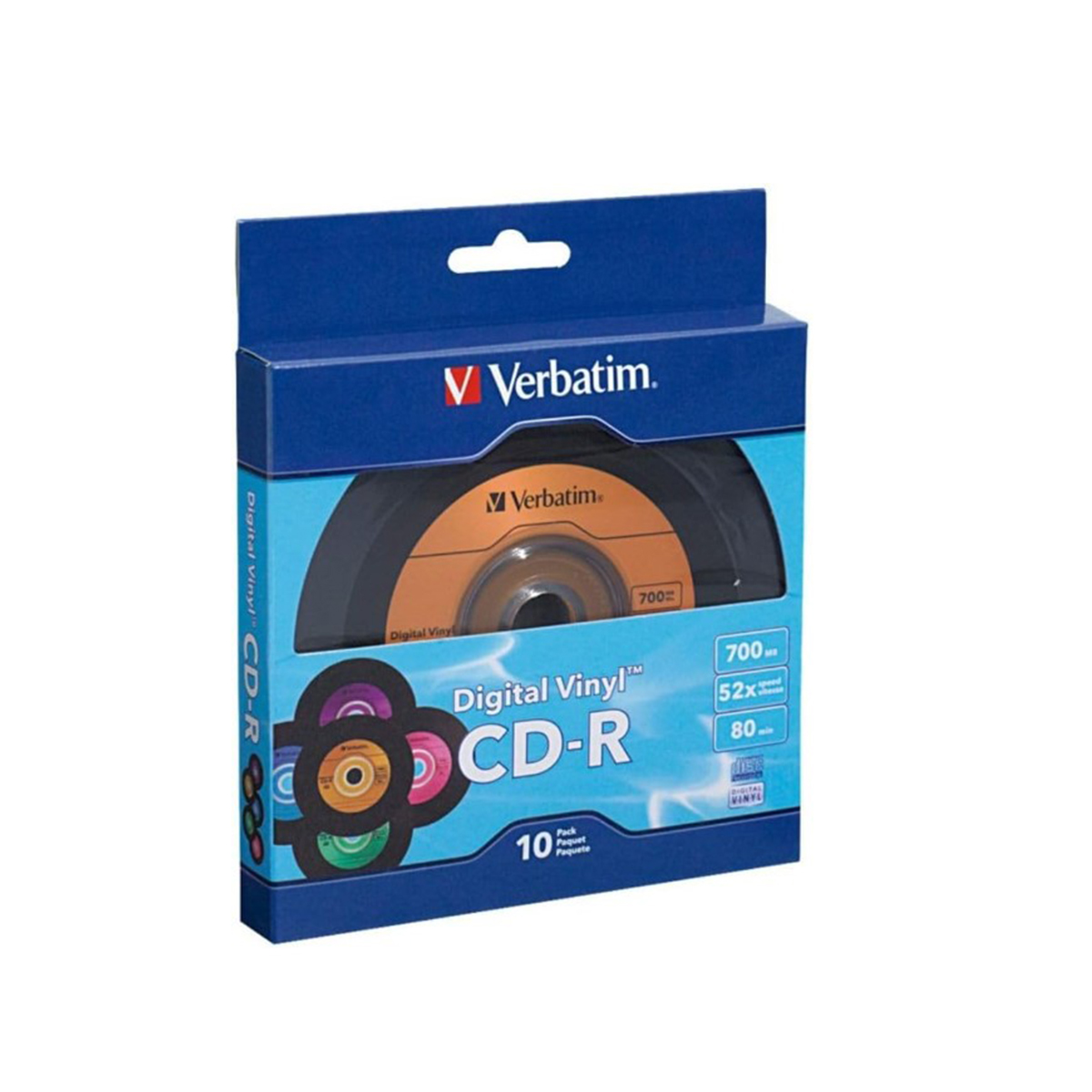 Caja con 10 CD-R 52X Vinyl Digital Verbatim 97935.