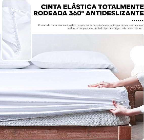 A QICHEN Protector para ColchóN,Protector De ColchóN Tela Suave,Protector De ColchóN Tela Suave 100% Impermeable E HipoalergéNico,Primera Calidad Protector De ColchóN Home (Negro, Matrimonial).