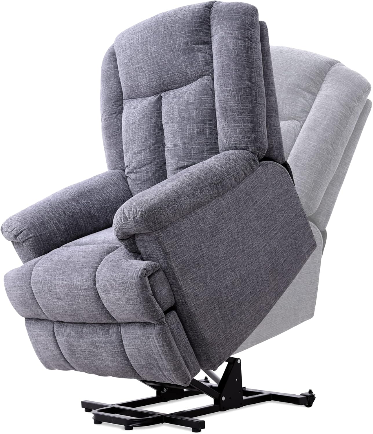 Sillón Reclinable Ixia Eléctrico de Tela con Elevador, Masajeador y Calefacción color Gris.