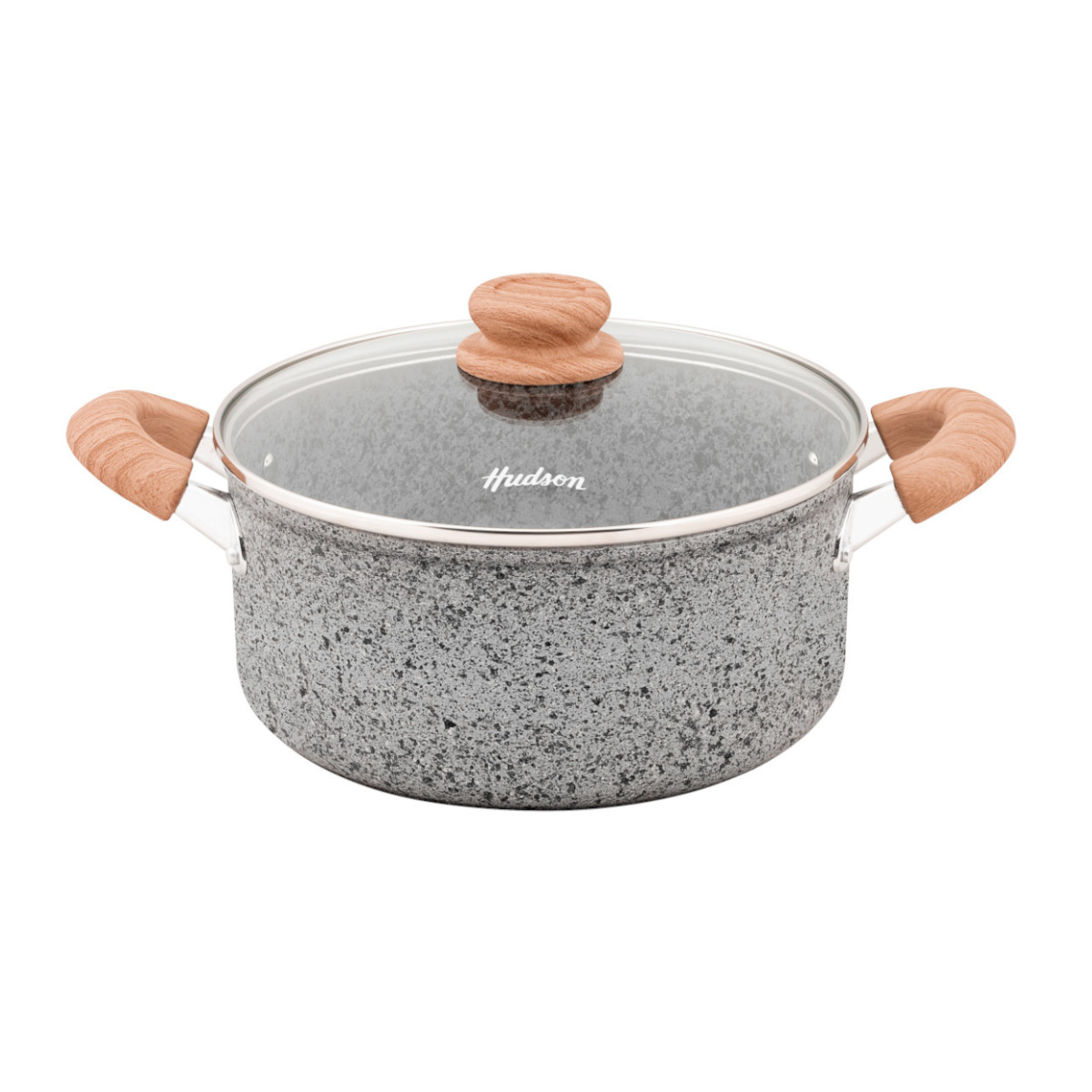 Cacerola Olla HUDSON 24cm Aluminio Forjado Antiadherente Granito.