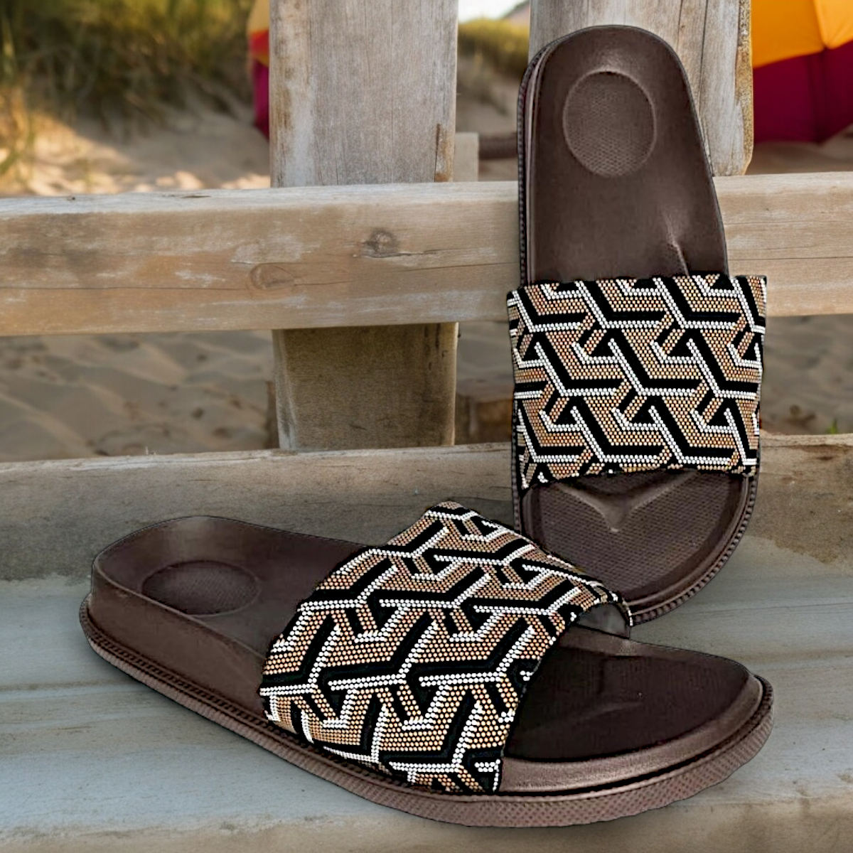 Sandalia De Hombre Rombos Valeriano Estilo Playero Moda Joven LAS CUATAS.